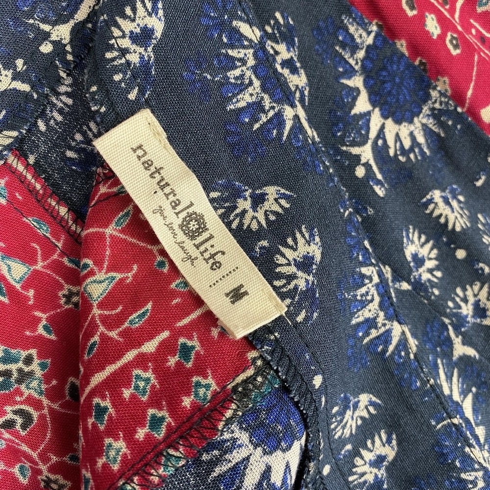 Natural Life Skirt Womens Sz M Floral Mix It Up Patchwork Maxi Boho Artsy Hippie - Picture 5 of 8